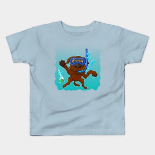 Dog in the pool Kids T-Shirt